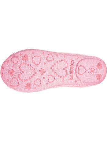 Chaussons ballerines fausse fourrure, maintien souple, facile fille isotoner