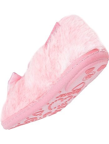 Chaussons ballerines fausse fourrure, maintien souple, facile fille isotoner