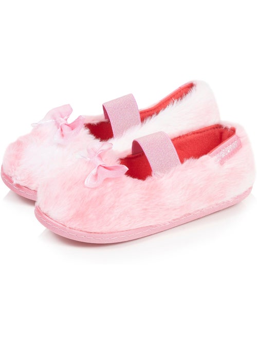 Chaussons ballerines fausse fourrure, maintien souple, facile fille isotoner - Kiabi