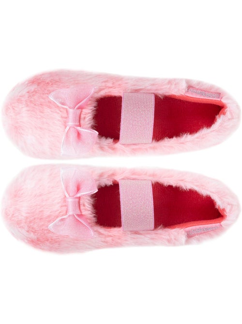 Chaussons ballerines fausse fourrure, maintien souple, facile fille isotoner - Kiabi