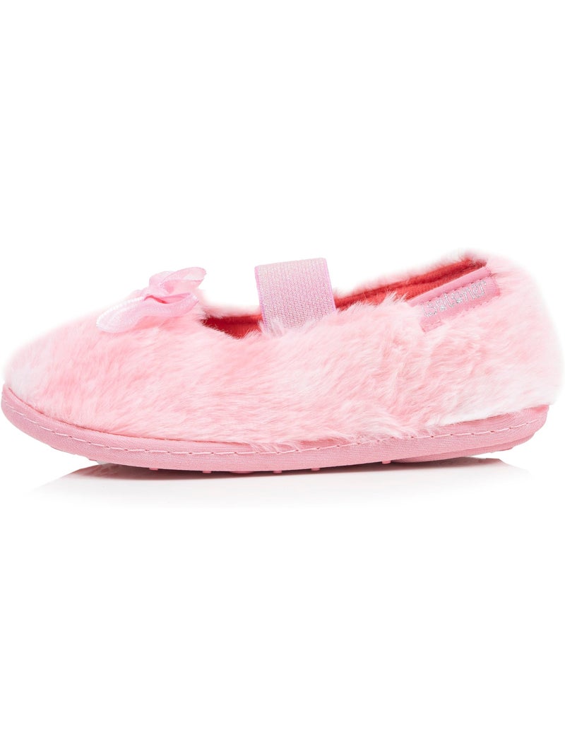 Chaussons ballerines fausse fourrure, maintien souple, facile fille isotoner Rose - Kiabi