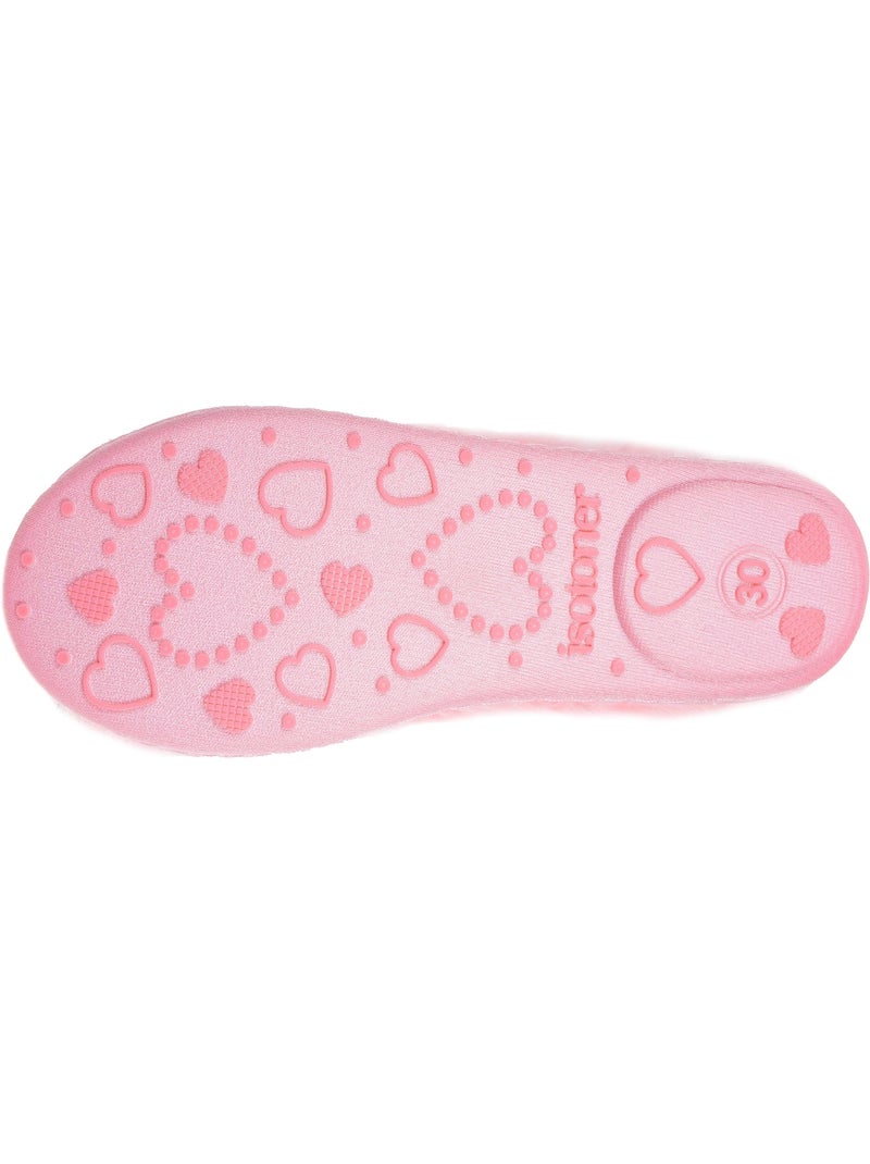 Chaussons ballerines fausse fourrure, maintien souple, facile fille isotoner Rose - Kiabi