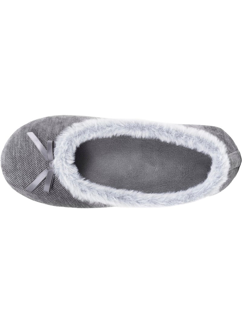 Chaussons ballerines  femme Isotoner Gris foncé - Kiabi