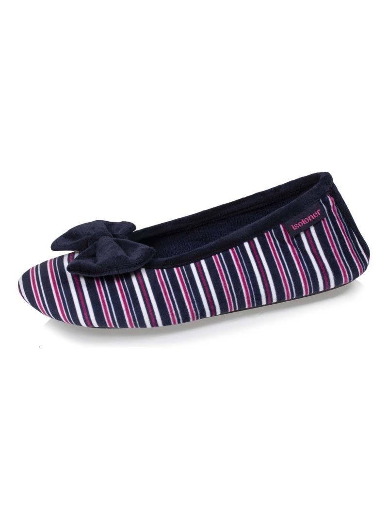 Chaussons ballerines femme rayures multicolores Isotoner Multicolore - Kiabi
