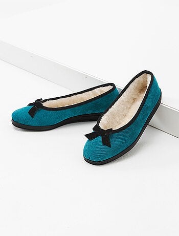 Chaussons ballerines fourrés en velours