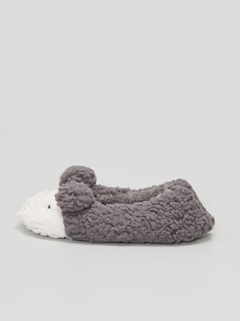 Chaussons ballerines gris - Kiabi