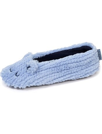 Chaussons ballerines imitation fourrure, semelle femme isotoner