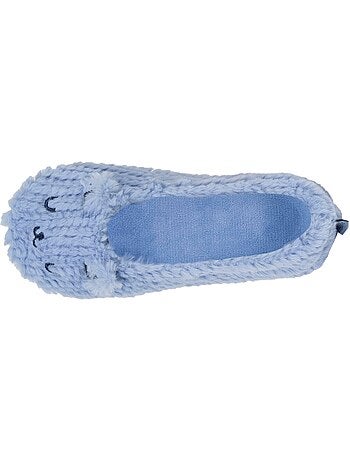 Chaussons ballerines imitation fourrure, semelle femme isotoner