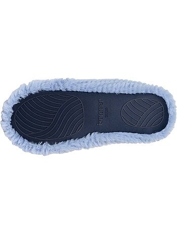 Chaussons ballerines imitation fourrure, semelle femme isotoner