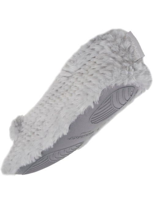 Chaussons ballerines imitation fourrure, semelle femme isotoner - Kiabi