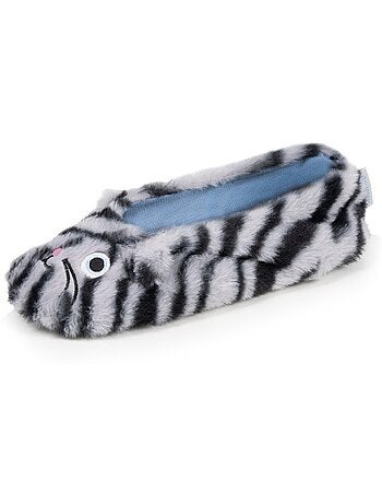 Chaussons ballerines imitation fourrure, semelle gomme femme Isotoner