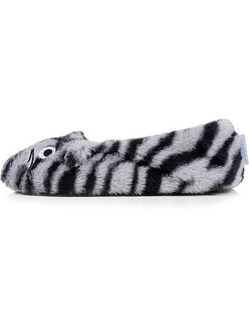 Chaussons ballerines imitation fourrure, semelle gomme femme Isotoner