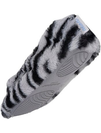 Chaussons ballerines imitation fourrure, semelle gomme femme Isotoner
