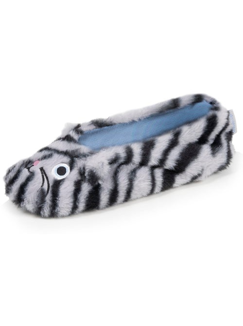 Chaussons ballerines imitation fourrure, semelle gomme femme Isotoner - Kiabi