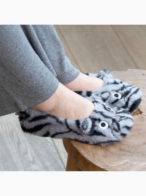 Chaussons ballerines imitation fourrure, semelle gomme femme Isotoner - Kiabi
