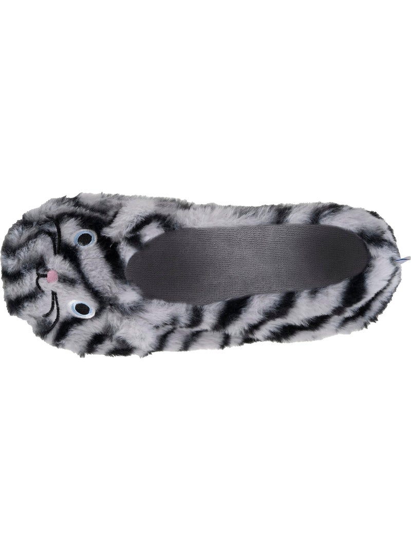 Chaussons ballerines imitation fourrure, semelle gomme femme Isotoner Blanc Gris anthracite Blanc - Kiabi
