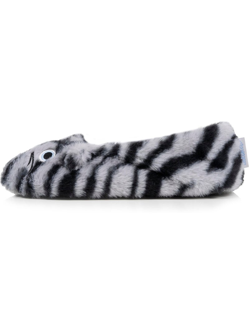 Chaussons ballerines imitation fourrure, semelle gomme femme Isotoner Blanc Gris anthracite Blanc - Kiabi