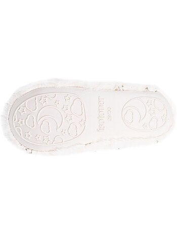 Chaussons ballerines imitation fourrure, semelle gomme fille isotoner
