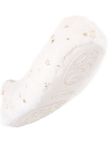 Chaussons ballerines imitation fourrure, semelle gomme fille isotoner
