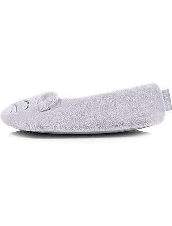 Chaussons ballerines imitation fourrure, semelle gomme ultra femme isotoner