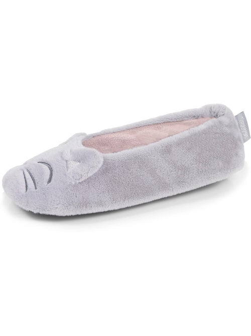 Chaussons ballerines imitation fourrure, semelle gomme ultra femme isotoner - Kiabi