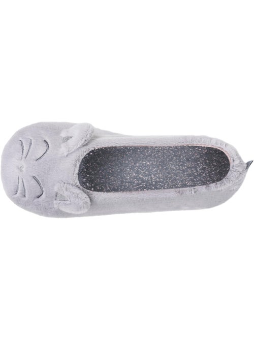Chaussons ballerines imitation fourrure, semelle gomme ultra femme isotoner - Kiabi