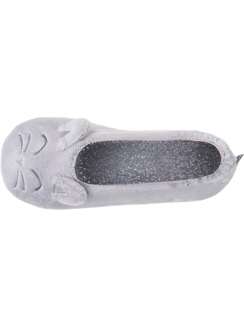 Chaussons ballerines imitation fourrure, semelle gomme ultra femme isotoner Gris Gris - Kiabi