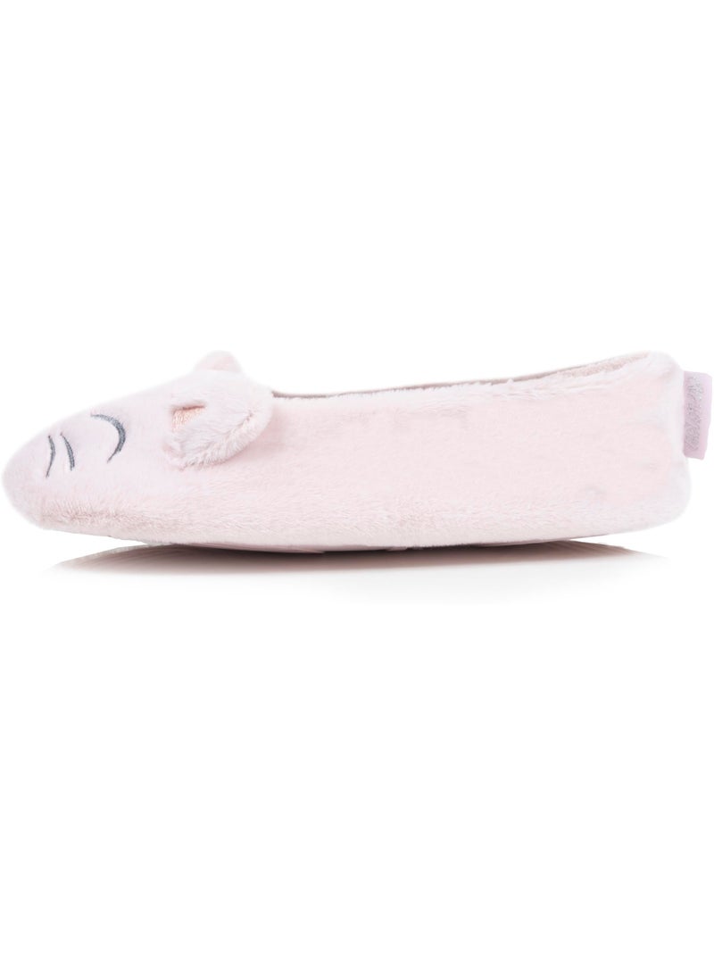 Chaussons ballerines imitation fourrure, semelle gomme ultra femme isotoner Rose - Kiabi