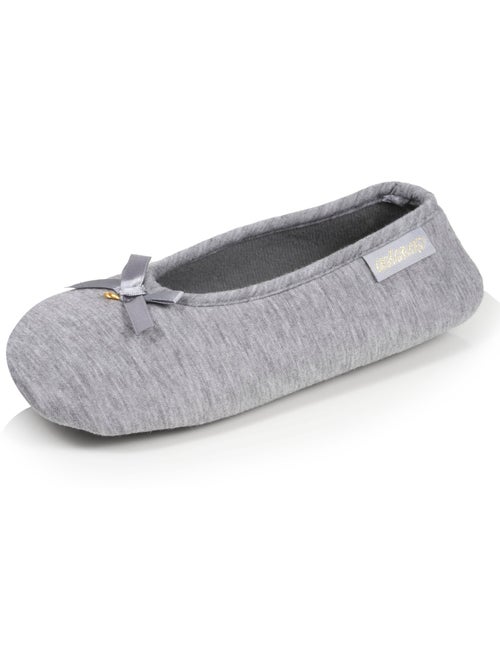 Chaussons ballerines jersey, semelle gomme antidérapante femme Isotoner - Kiabi