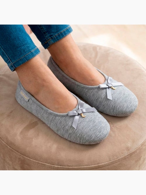Chaussons ballerines jersey, semelle gomme antidérapante femme Isotoner - Kiabi