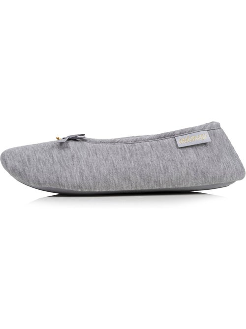 Chaussons ballerines jersey, semelle gomme antidérapante femme Isotoner - Kiabi
