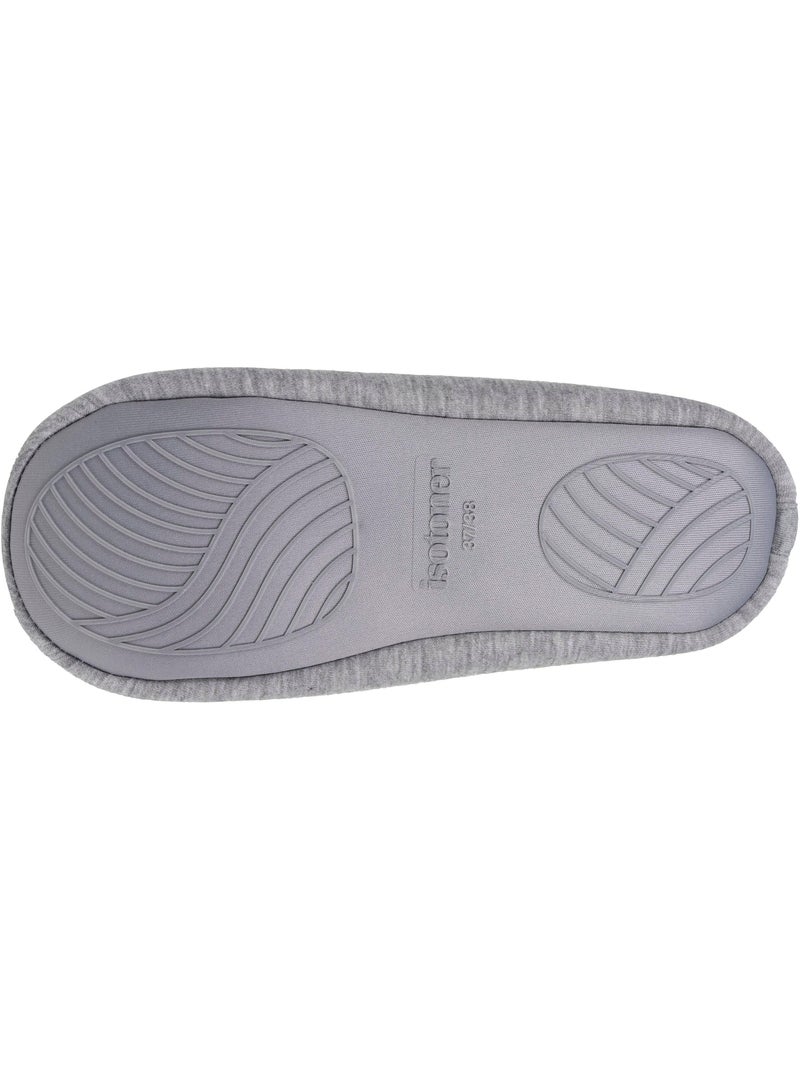 Chaussons ballerines jersey, semelle gomme antidérapante femme Isotoner Gris chiné - Kiabi