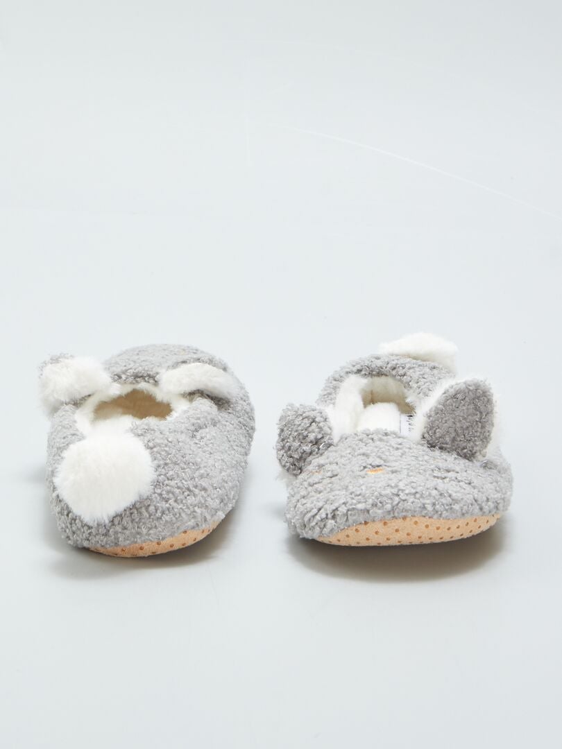Chaussons ballerines 'lapin' Gris - Kiabi