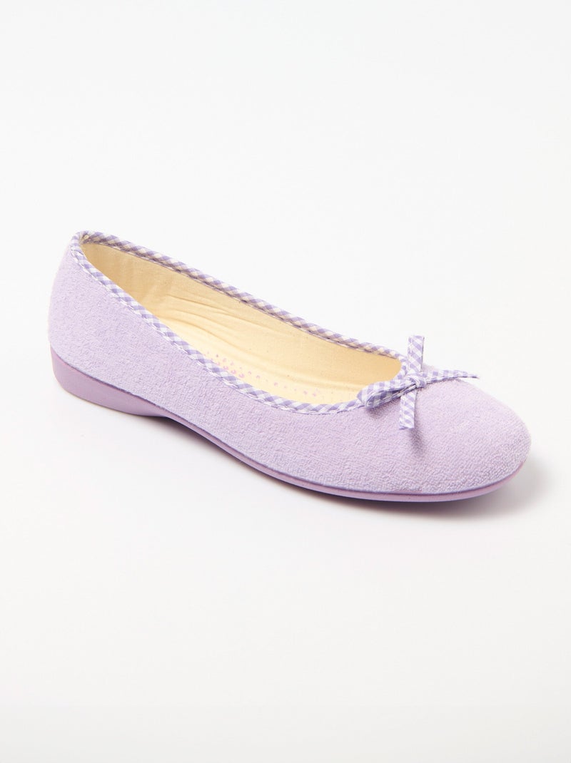 Chaussons ballerines largeur confort Mauve lilas - Kiabi