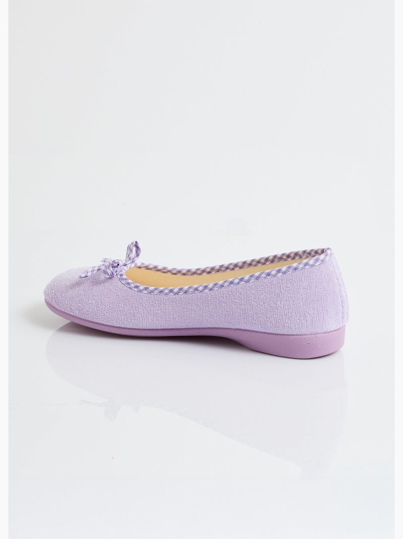 Chaussons ballerines largeur confort Mauve lilas - Kiabi