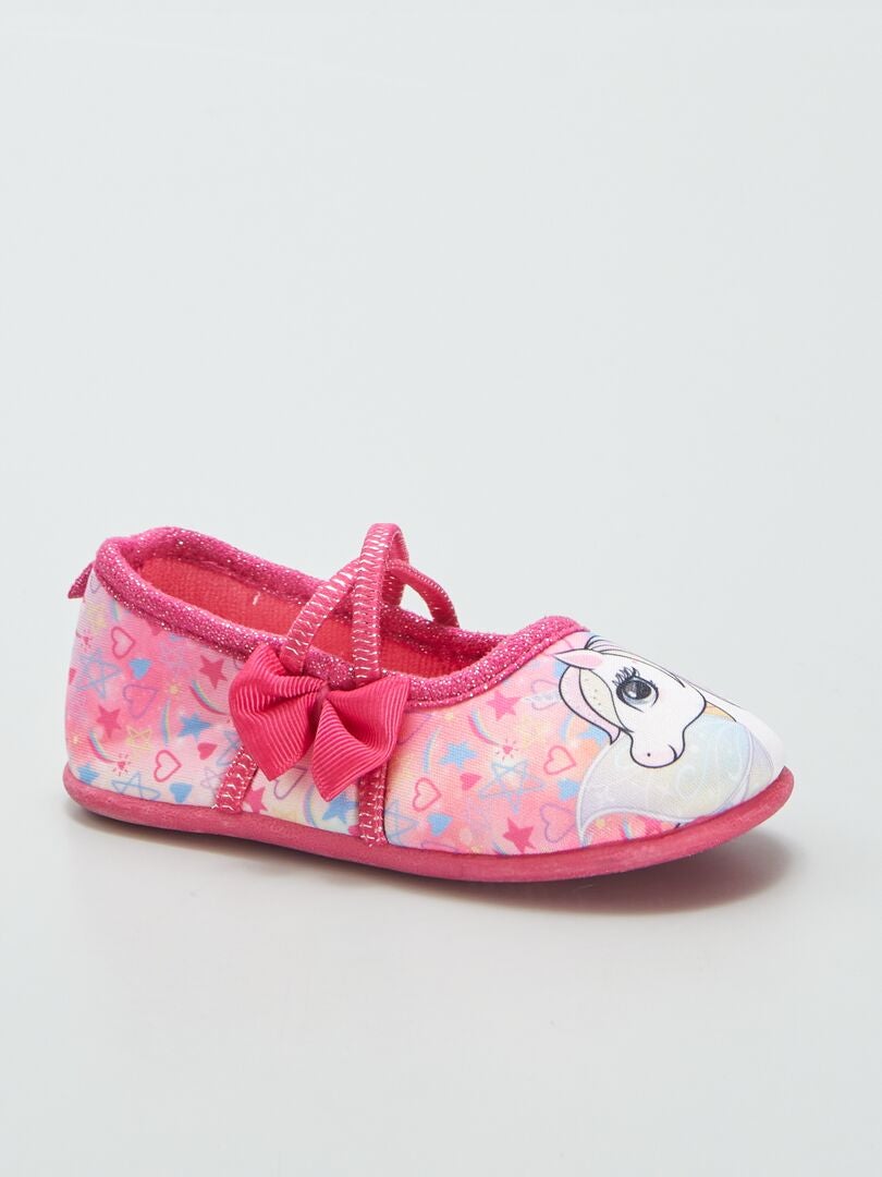 Chaussons ballerines Licorne Rose - Kiabi