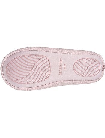 Chaussons ballerines maille nid d'abeille, semelle gomme femme Isotoner
