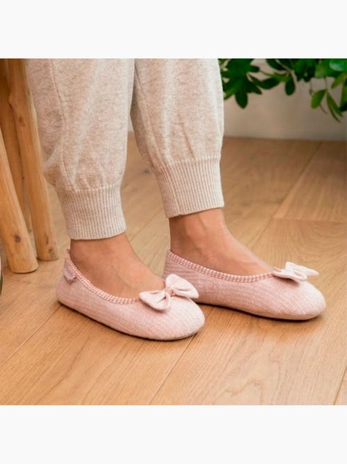 Chaussons ballerines maille nid d'abeille, semelle gomme femme Isotoner - Kiabi