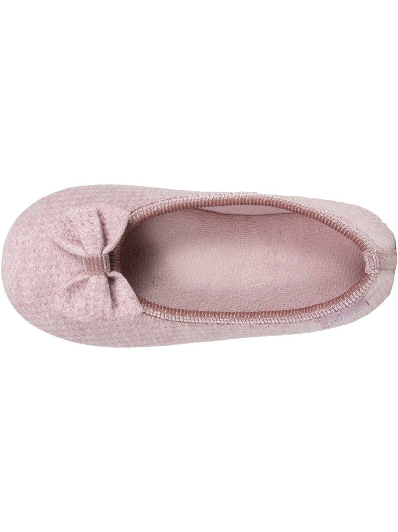 Chaussons ballerines maille nid d'abeille, semelle gomme femme Isotoner Blush - Kiabi