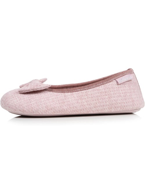 Chaussons ballerines maille nid d'abeille, semelle gomme femme Isotoner - Kiabi