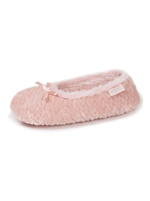 Chaussons ballerines micro éponge, semelle antidérapante femme Isotoner - Kiabi