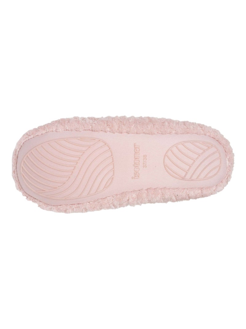 Chaussons ballerines micro éponge, semelle antidérapante femme Isotoner Rose - Kiabi