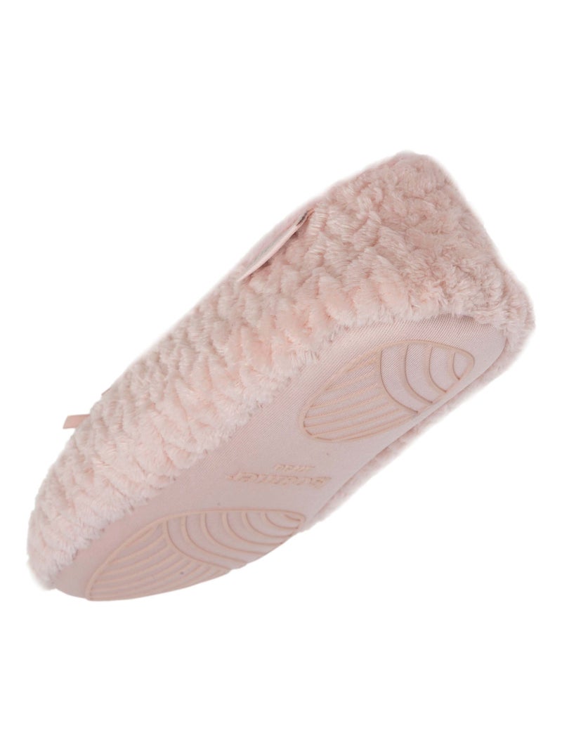 Chaussons ballerines micro éponge, semelle antidérapante femme Isotoner Rose - Kiabi