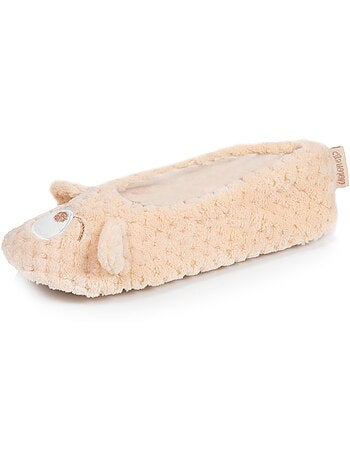 Chaussons ballerines micro éponge, semelle gomme femme Isotoner