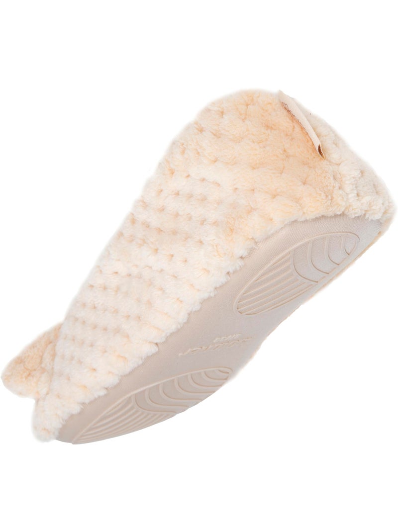 Chaussons ballerines micro éponge, semelle gomme femme Isotoner Abricot - Kiabi