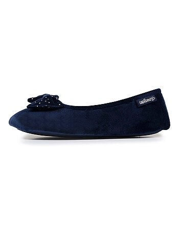 Chaussons ballerines microvelours, semelle antidérapante femme Isotoner