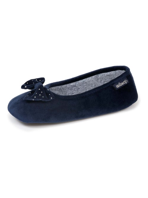 Chaussons ballerines microvelours, semelle antidérapante femme Isotoner - Kiabi