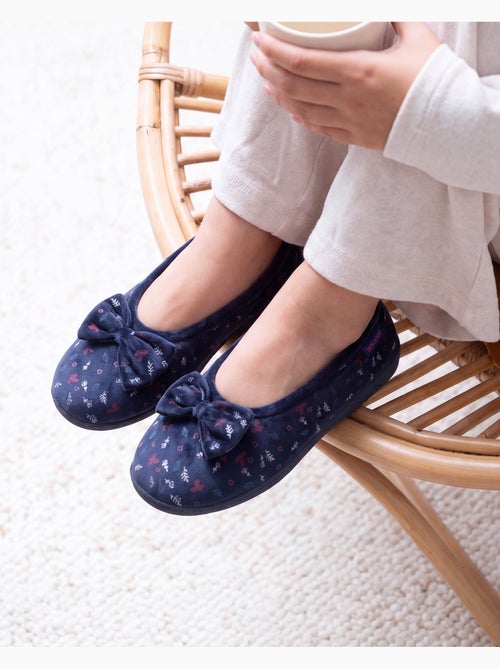 Chaussons ballerines microvelours semelle ergonomique mousse femme - Kiabi Chaussons ballerines microvelours semelle ergonomique mousse femme - Kiabi