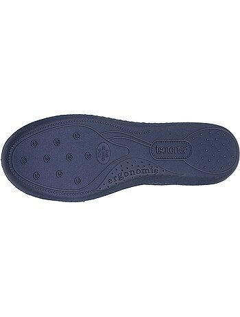 Chaussons ballerines microvelours semelle ergonomique, mousse femme isotoner