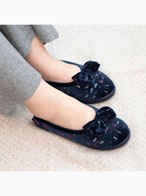 Chaussons ballerines microvelours semelle ergonomique mousse femme Isotoner - Kiabi